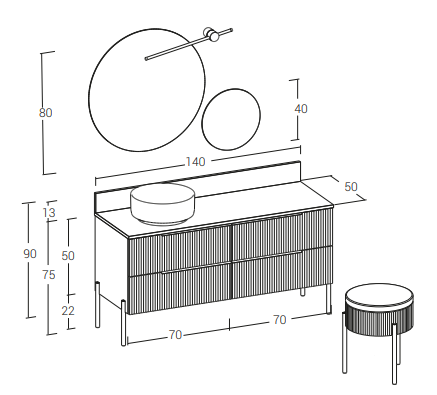 Serie RI-TRATTO 02 Top e Alzatina in Marmo Tecnico Terrazzo Arlecchino con Lavabo Smart-38