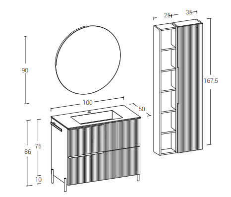 Serie RI-TRATTO 03 Top in HPL Stratificato con Vasca Integrata Liberty-58