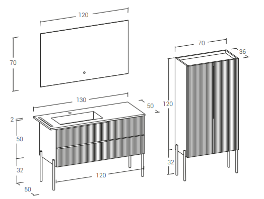RI-TRATTO 05 SERIE COMPLETA - Mobile Bagno con Vasca in Marmo Tecnico