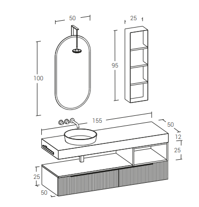 Re-Tratto 15 – Komplette Badezimmermöbelserie