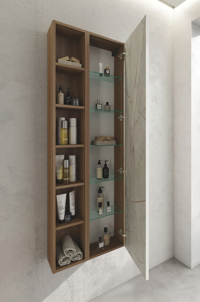 RI-TRATTO 13 SERIE COMPLETA - Mobile Bagno Rovere Biscotto e HPL Venato Rame