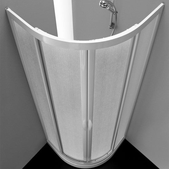 BOX DOCCIA SEMICIRCOLARE 90X90 IN ACRILICO PROFILI PVC RIDUCIBILI SMART PONTE FORTE