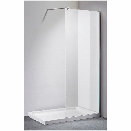 PARETE DOCCIA WALK-IN IN CRISTALLO TRASPARENTE ALLUMINIO CROMATO PLATINUM