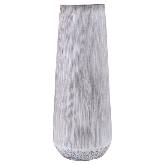 VASO CERAMICA TONDO d.30,5 x h.76,5 cm. GRIGIO VENATO - FLORUM