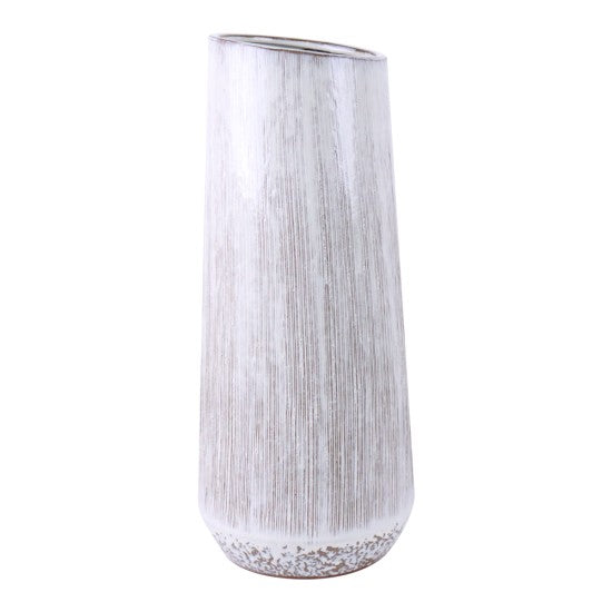 VASO CERAMICA TONDO d.24,5 x h.57 cm. GRIGIO VENATO - FLORUM