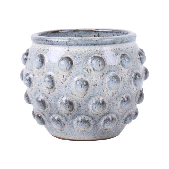 VASO CERAMICA TONDO d.16,5 x h.13 cm. GRIGIO - FLORUM