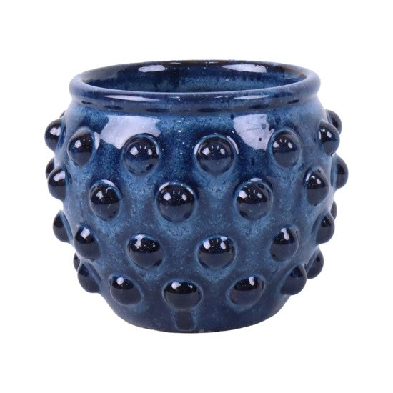 VASO CERAMICA TONDO d.16,5 x h.13 cm. BLU - FLORUM