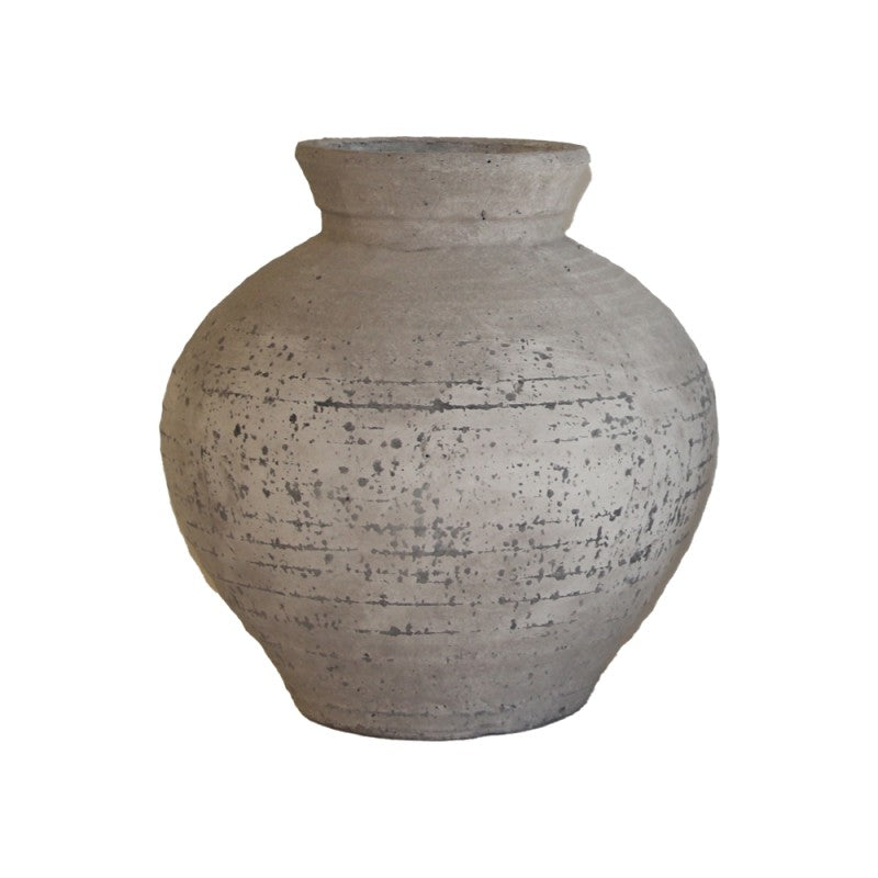 VASO CERAMICA TONDO d.36,5 x h.46,5 cm. GRIGIO PIETRA - FLORUM