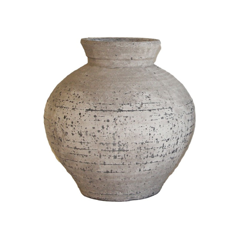 VASO CERAMICA TONDO d.37,5 x h.39 cm. GRIGIO PIETRA - FLORUM