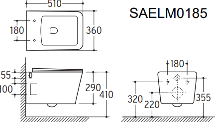 SET COMPLETO SANITARI SOSPESI BETA SQUARE ELMA