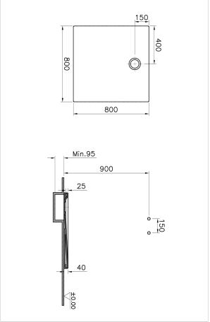 PIATTO DOCCIA SERIE LAGOON VITRA H.4 CM 80X80