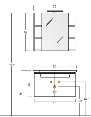 Soft 02 - Set Mobili Bagno con Lavabo e Specchio