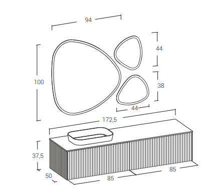 Re-Tratto 16 – Komplette Badezimmermöbelserie