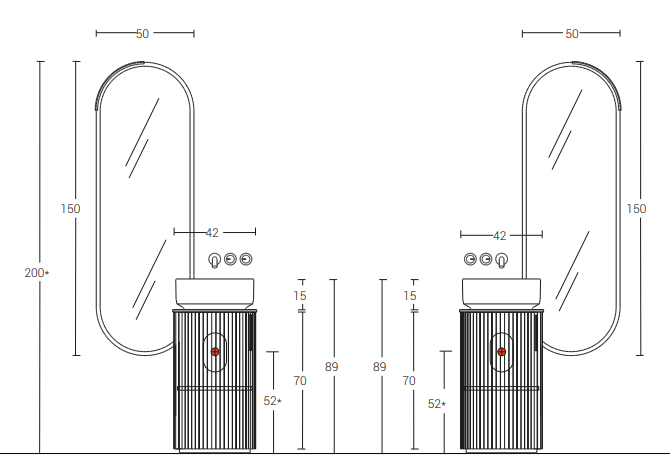 Re-Tratto 18 – Komplette Badezimmermöbelserie