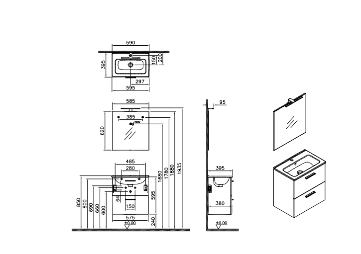 SERIE MIA 60 CM KIT COMPLETO