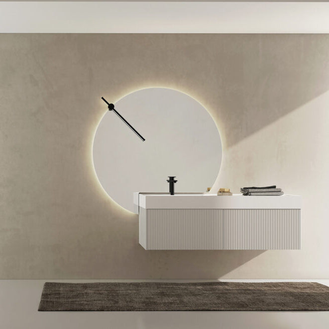 Serie RI-TRATTO 01 Top Lavabo Box in Ocritech Bianco Opaco