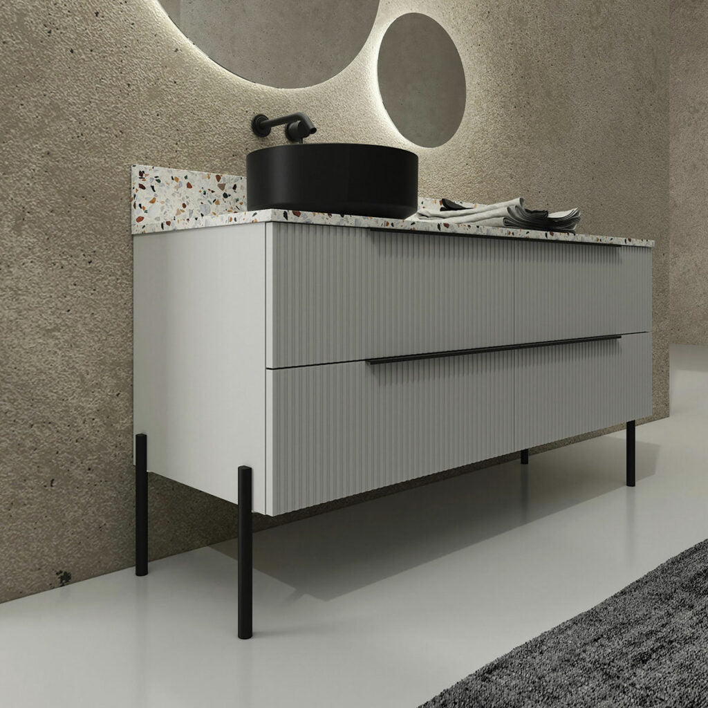 Serie RI-TRATTO 02 Top e Alzatina in Marmo Tecnico Terrazzo Arlecchino con Lavabo Smart-38