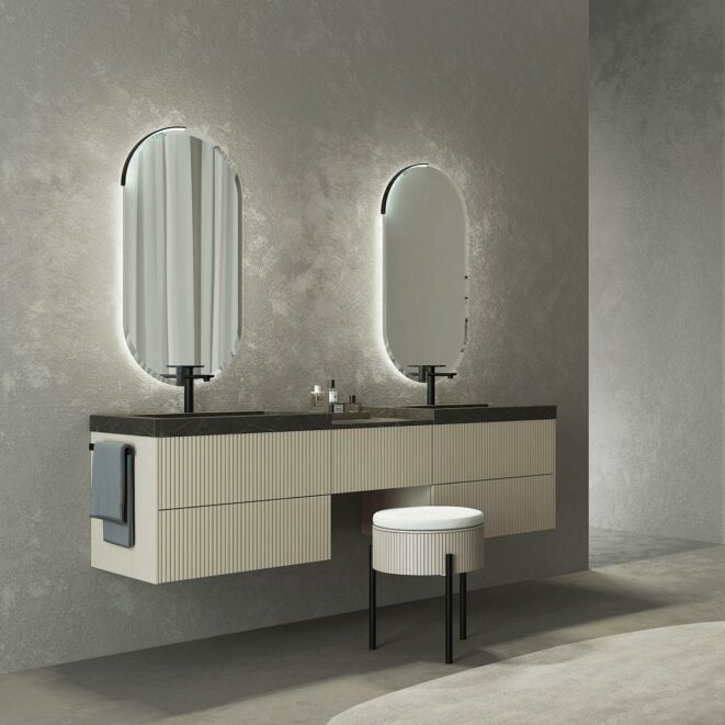 RI-TRATTO 04 - MobilI completi da Bagno con Doppia Vasca Integrata