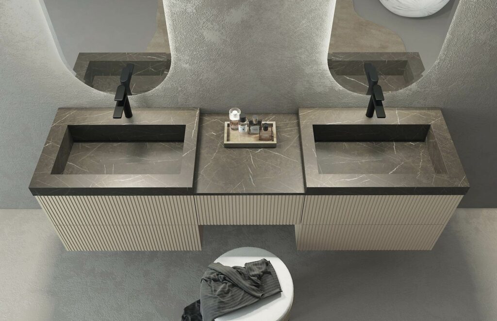 RI-TRATTO 04 - MobilI completi da Bagno con Doppia Vasca Integrata