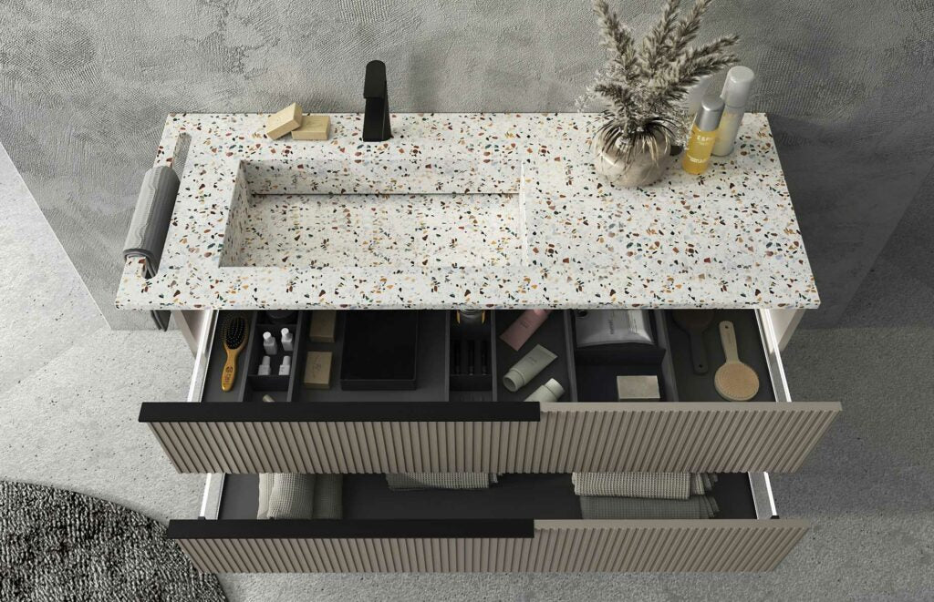 RI-TRATTO 05 SERIE COMPLETA - Mobile Bagno con Vasca in Marmo Tecnico