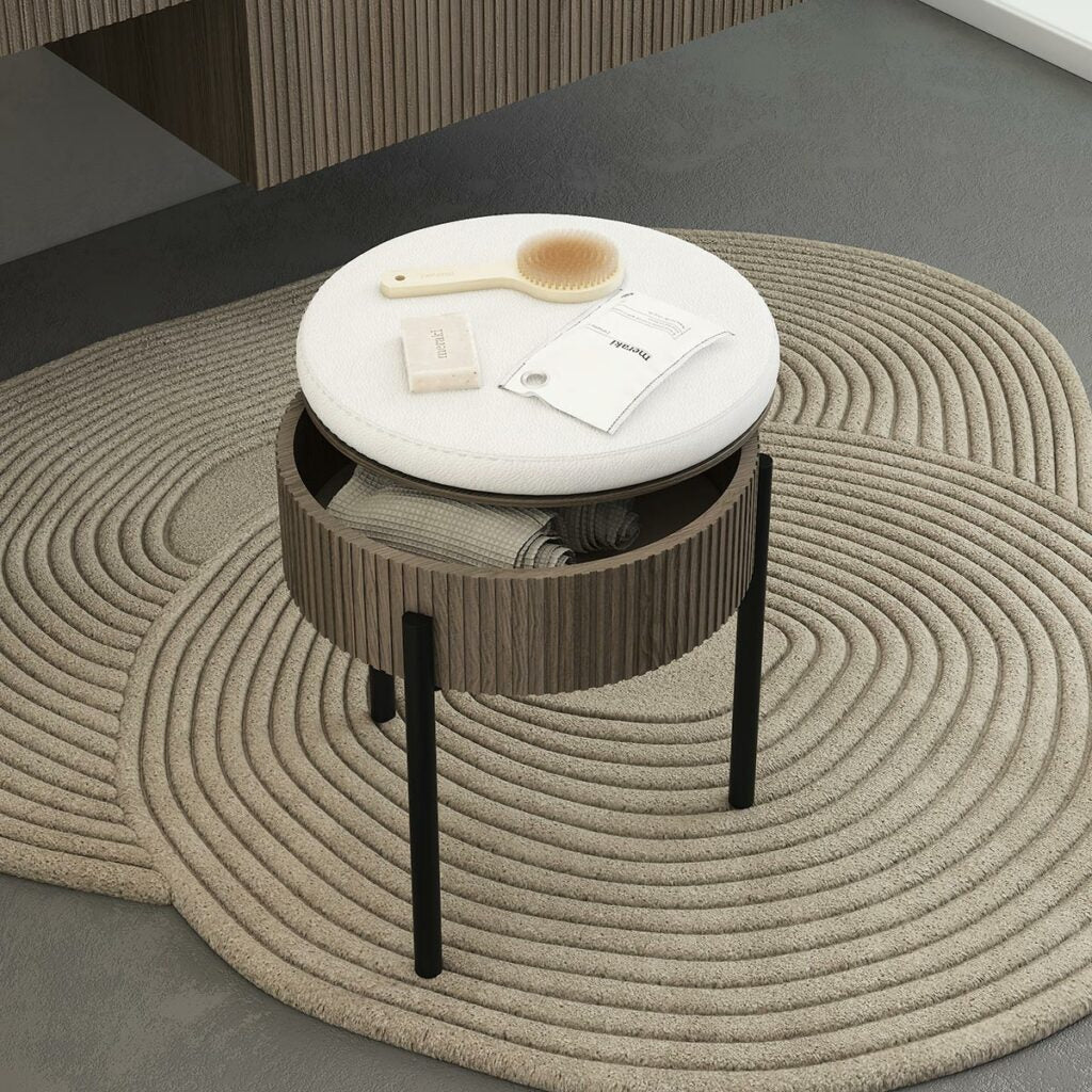 RI-TRATTO 07 SERIE COMPLETA - Mobile Bagno Rovere Cenere con Top Ocritech
