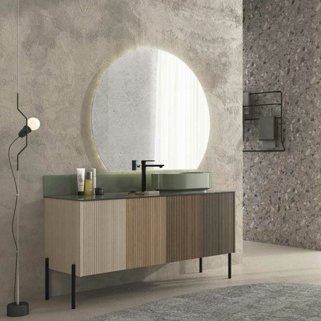 RI-TRATTO 09 SERIE COMPLETA - Mobile Bagno con Top in Vetro