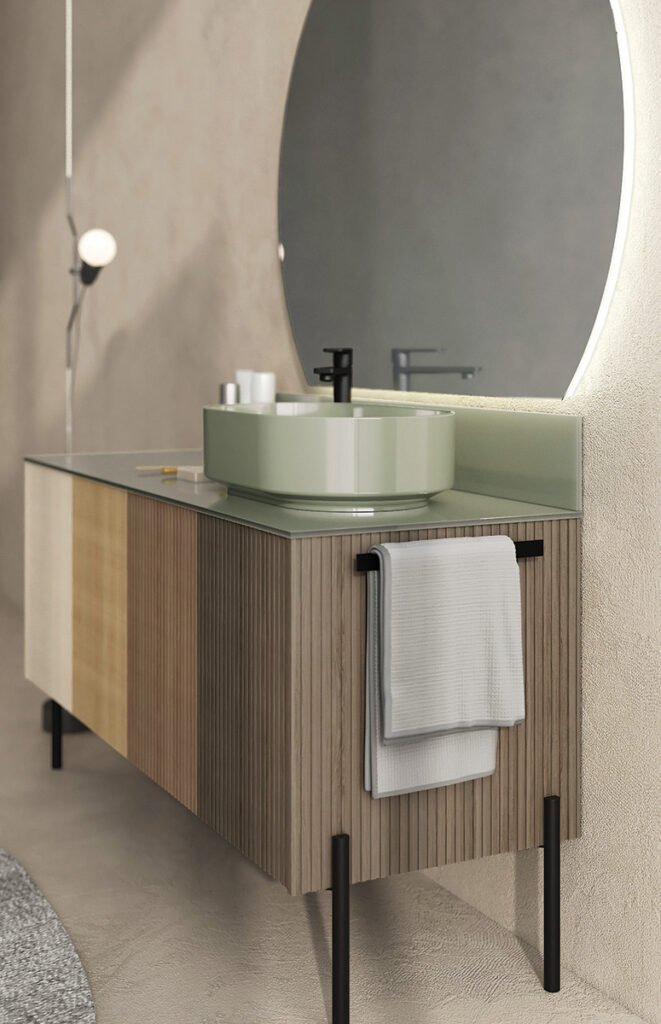 RI-TRATTO 09 SERIE COMPLETA - Mobile Bagno con Top in Vetro
