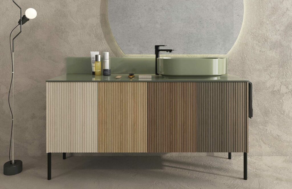 RI-TRATTO 09 SERIE COMPLETA - Mobile Bagno con Top in Vetro