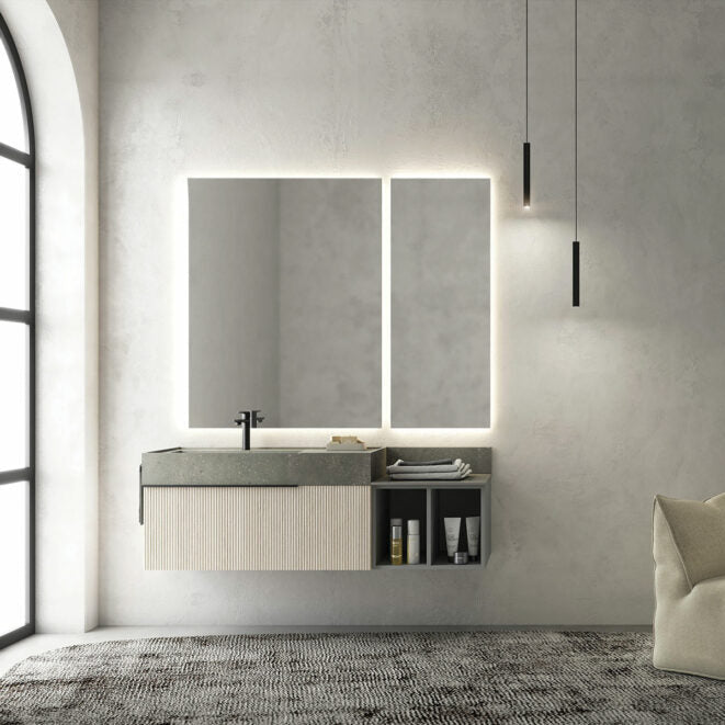 RI-TRATTO 10 SERIE COMPLETA - Mobile Bagno Rovere Sbiancato e Cenere