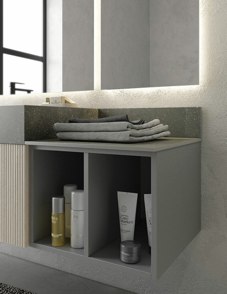 RI-TRATTO 10 SERIE COMPLETA - Mobile Bagno Rovere Sbiancato e Cenere