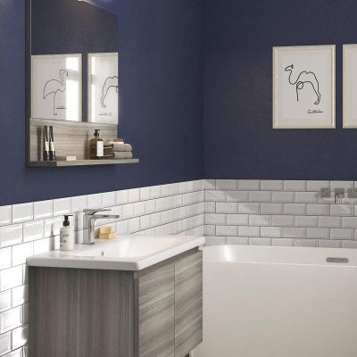 Soft 08 - Set Mobili Bagno con Lavabo e Specchio