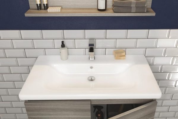 Soft 08 - Set Mobili Bagno con Lavabo e Specchio