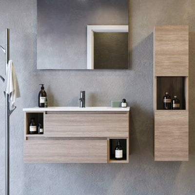 City 01 - Set Mobili Bagno con Lavabo e Specchio