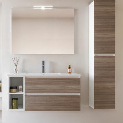 Cubik 01 Specchio, Lavabo e Mobile Set Completo