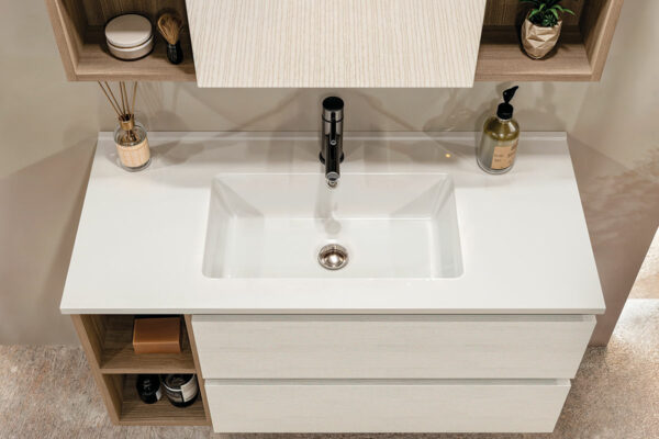 Cubik 03 Specchio, Lavabo e Mobili Set Completo