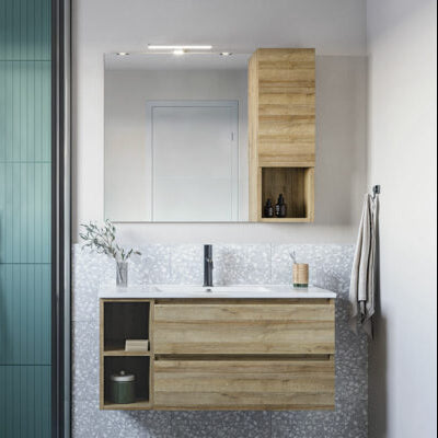 Cubik 04 Specchio, Lavabo e Mobili Set Completo