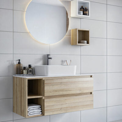 Cubik 05 Specchio, Lavabo e Mobili Set Completo