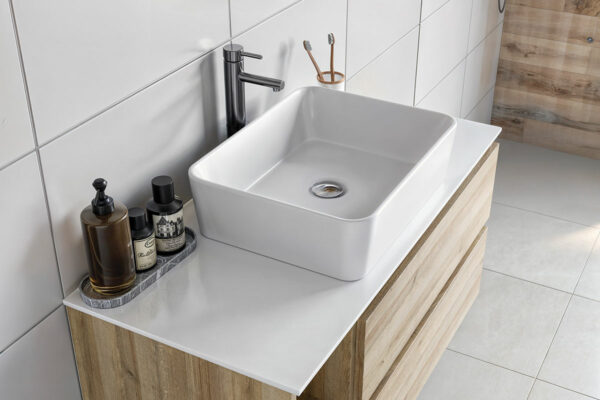 Cubik 05 Specchio, Lavabo e Mobili Set Completo
