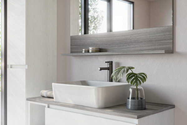 Cubik 06 Specchio, Lavabo e Mobili Set Completo