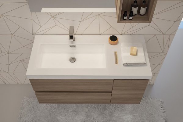 Line 02 Specchio, Lavabo e Mobili Set Completo