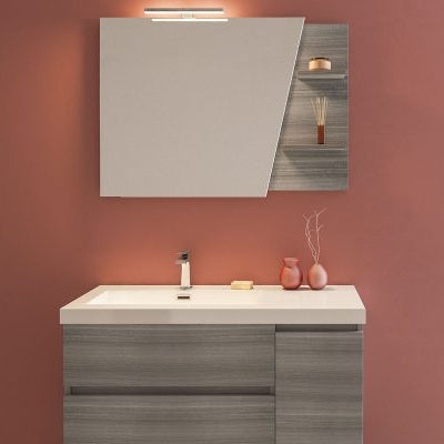 Line 04 Specchio, Lavabo e Mobili Set Completo