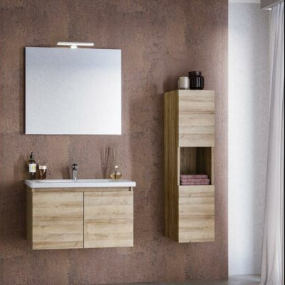 Soft 01 - Set Mobili Bagno con Lavabo e Specchio
