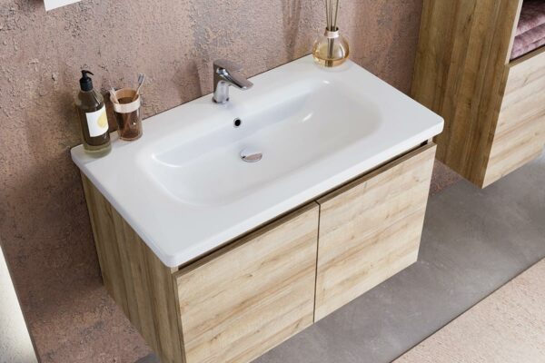 Soft 01 - Set Mobili Bagno con Lavabo e Specchio
