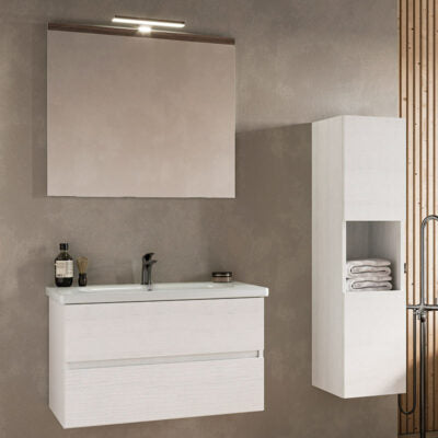 Soft 03 - Set Mobili Bagno con Lavabo e Specchio