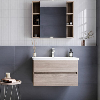 Soft 04 - Set Mobili Bagno con Lavabo e Specchio