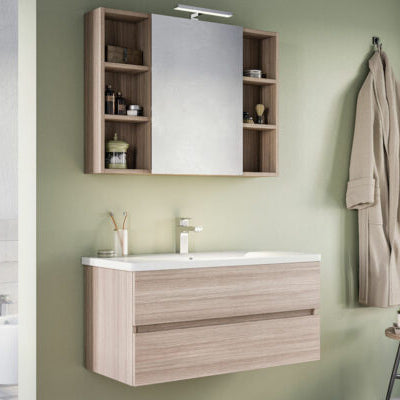 Soft 06 - Set Mobili Bagno con Lavabo e Specchio