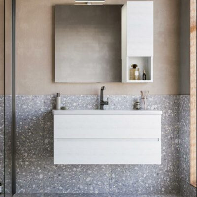 Soft 07 - Set Mobili Bagno con Lavabo e Specchio