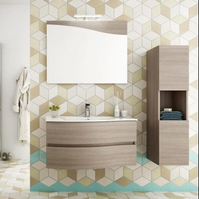 Flex 01 - Set Mobili Bagno con Lavabo e Specchio