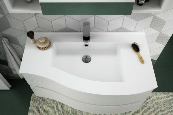 Flex 02 - Set Mobili Bagno con Lavabo e Specchio