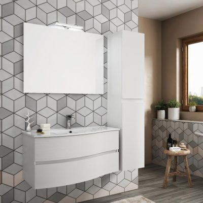 Flex 04 - Set Mobili Bagno con Lavabo e Specchio